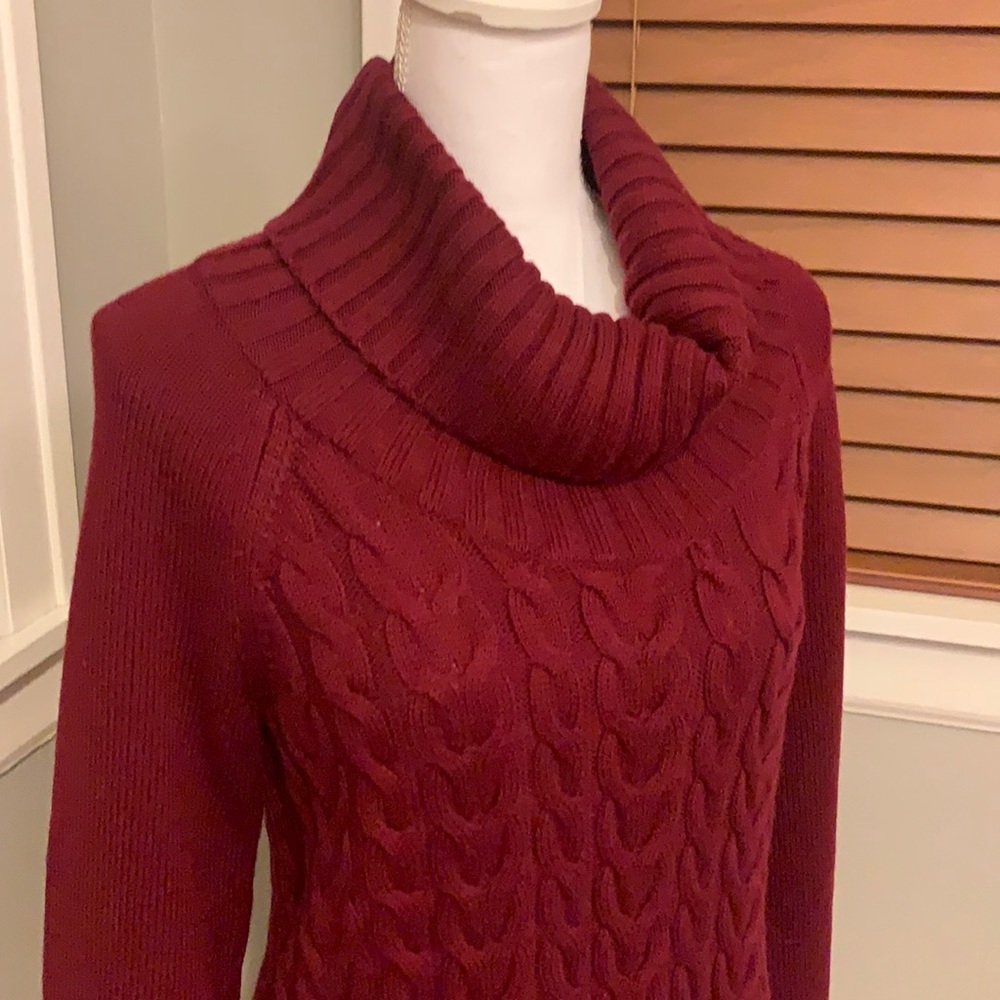 Banana Republic Burgundy Cable Knit Sweater